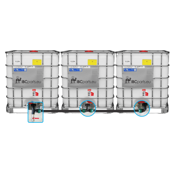Sistem 3+ SIMPLE za povezavo treh ali več IBC cistern.