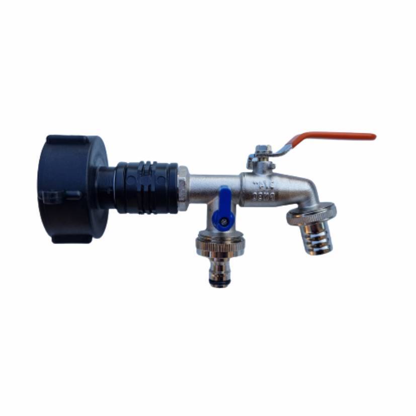 Adattatore A T Per IBC Con Rubinetto A Sfera | PE E Ottone, Diametri 25-63 Mm E Rubinetto 1/2"-2", Multicolore